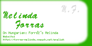 melinda forras business card